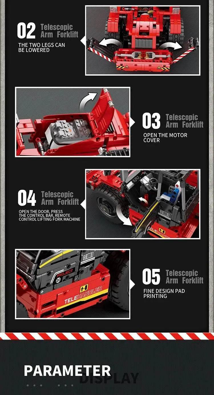 2260PCS Telescopic Forklift Building Blocks Remote Control Car - ToylandEU