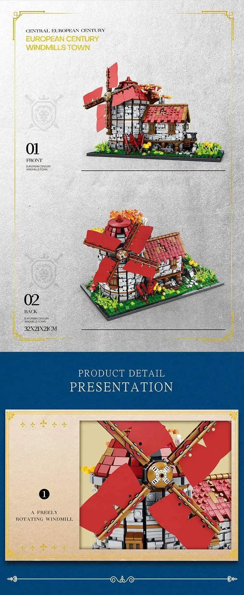 2296PCS Windmill Tree House Mill Street View Building Blocks - ToylandEU