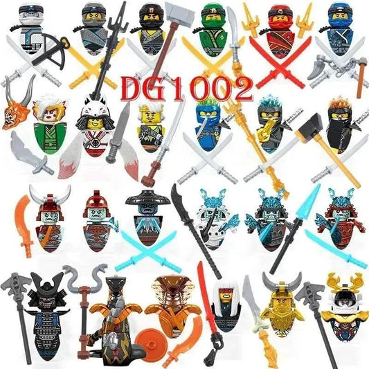  MOC 24Pcs Mini Ninja Motorcycle Action Figures Building Blocks Skeleton Soldiers Snakes Warrior Samurai Anime Movie Bricks Kids Toys -  ToylandEU™