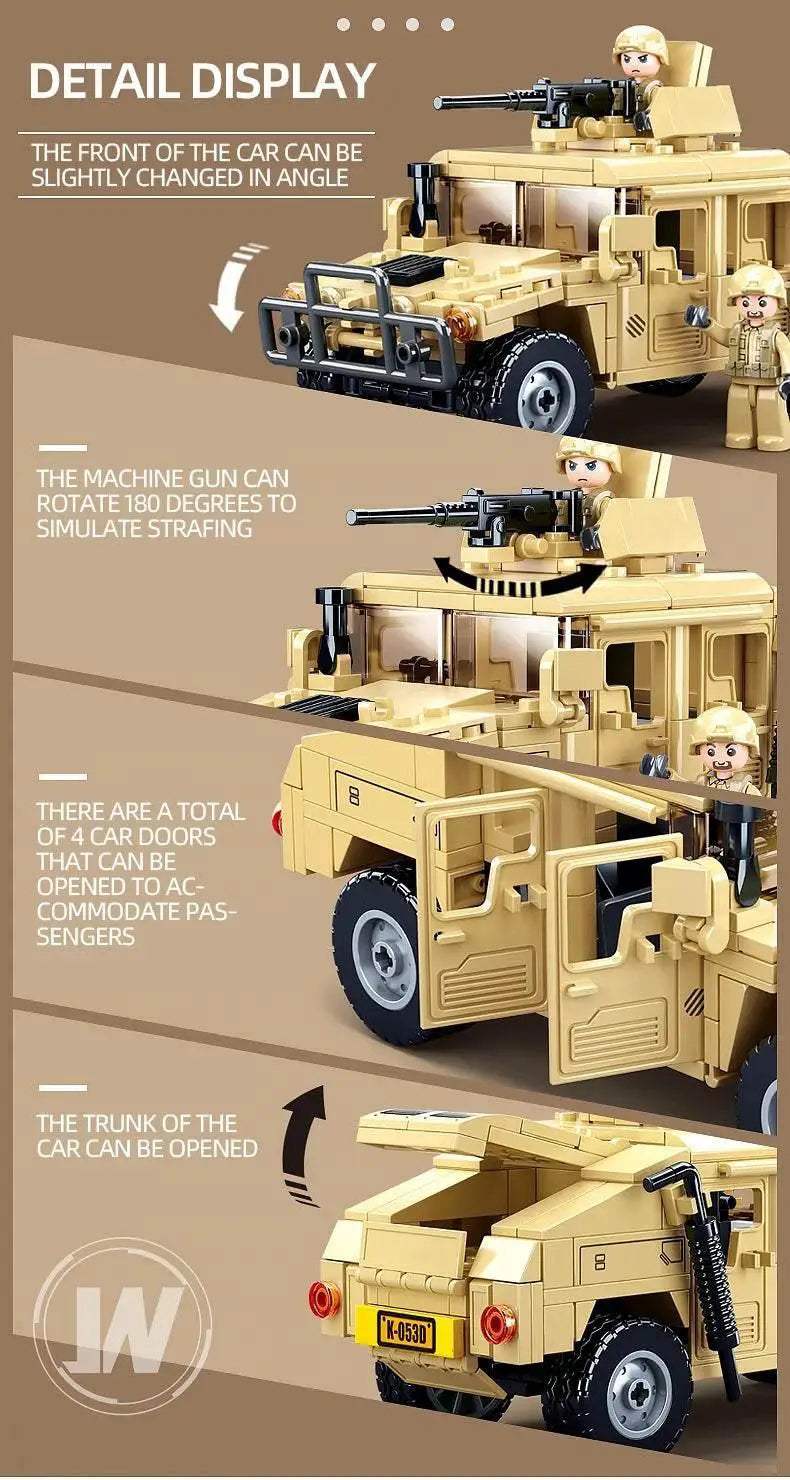 265PCS WW2 Military SWAT H2 Assault Vehicle Building Blocks - ToylandEU