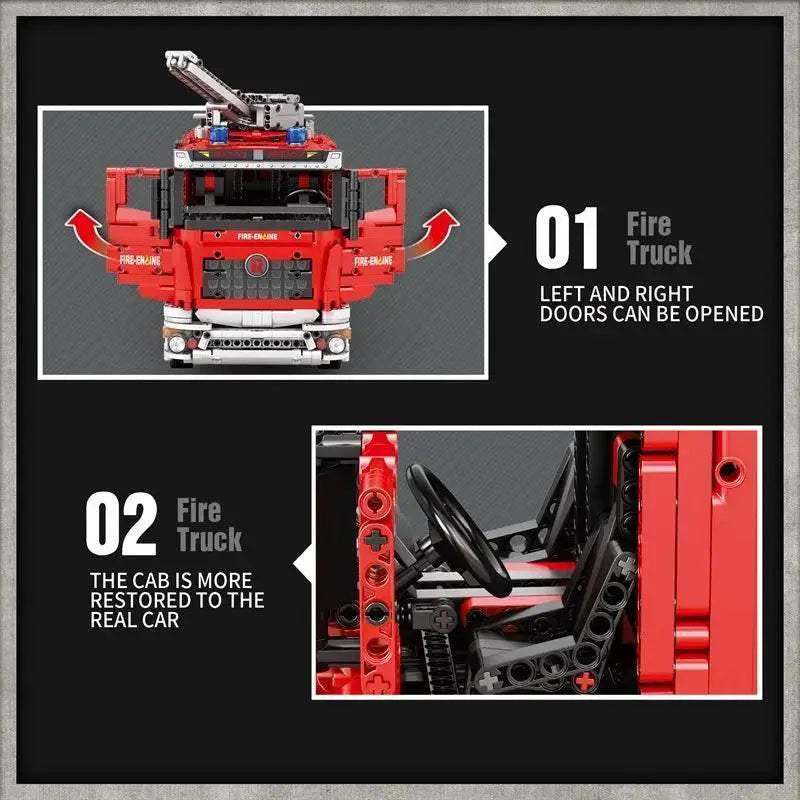2692PCS City Water Jet Fire Truck Building Blocks MOC Model - ToylandEU