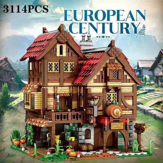  MOC 3114PCS Medieval Tavern Building Blocks European Street View -  ToylandEU™