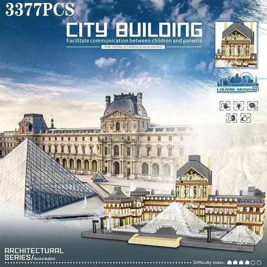  MOC 3377PCS Louvre Model Building Blocks Architectural Desktop Gifts -  ToylandEU™