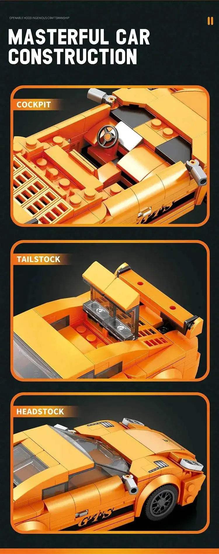 338PCS City Champion Racing Building Blocks Supercar Model Toys - ToylandEU