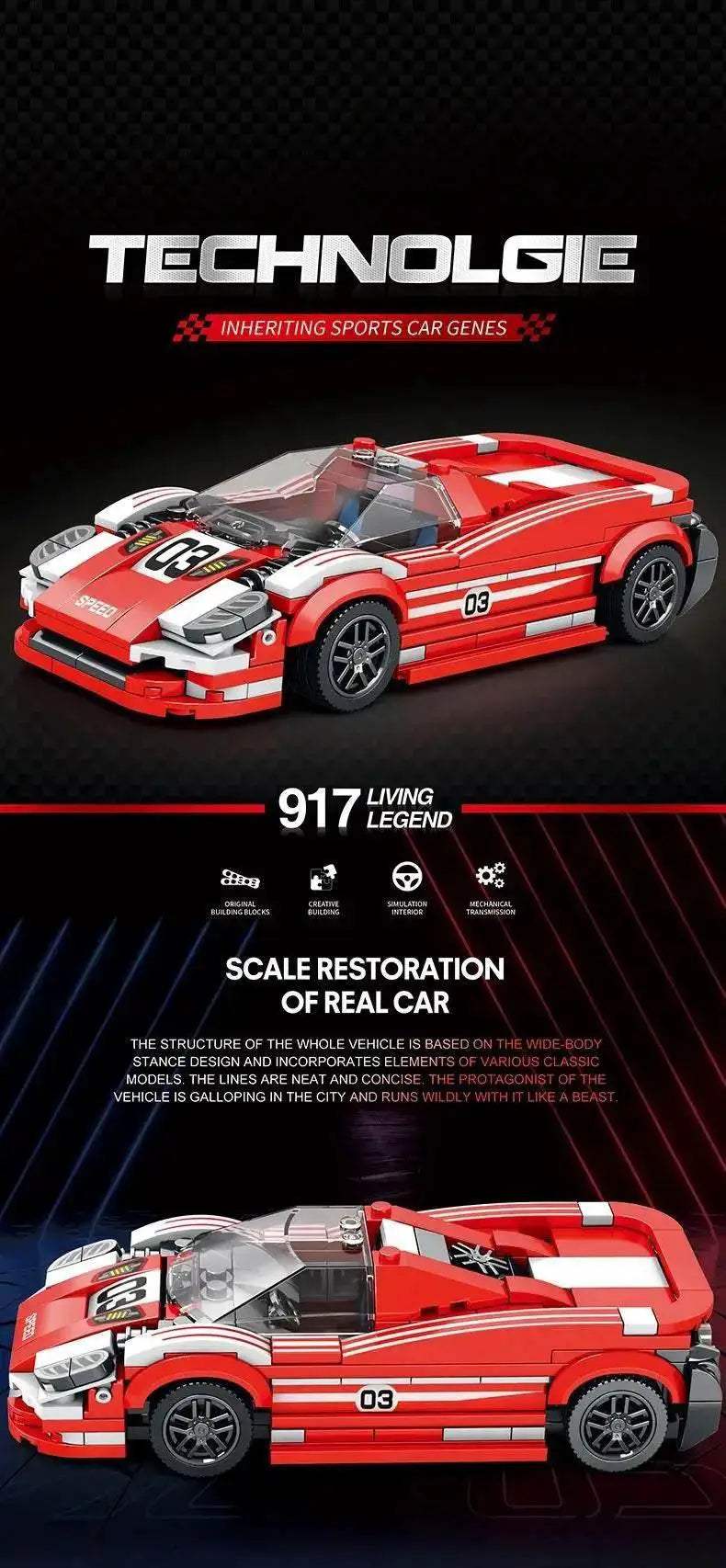 355PCS City Champion Sport Car Vehicle Building Blocks Toys - ToylandEU
