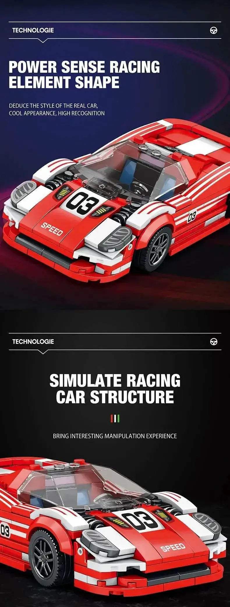 355PCS City Champion Sport Car Vehicle Building Blocks Toys - ToylandEU