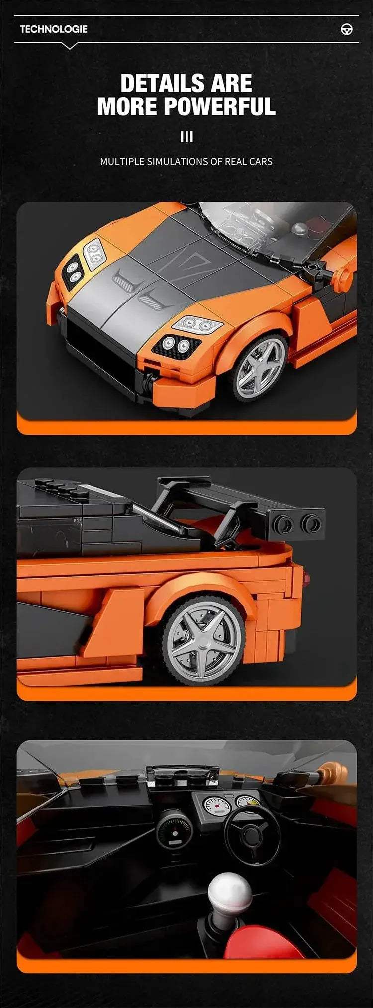 367PCS RX7 Sports Car Building Blocks Model DIY Toy Gift - ToylandEU