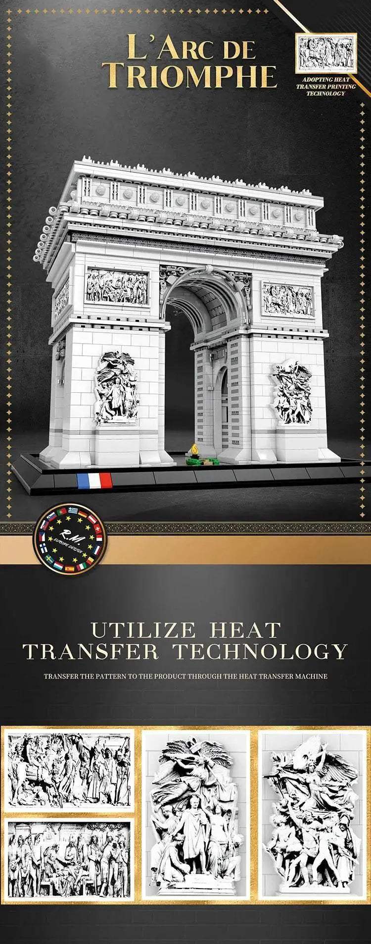 3718PCS Arc de Triomphe Model Building Blocks for Kids - ToylandEU