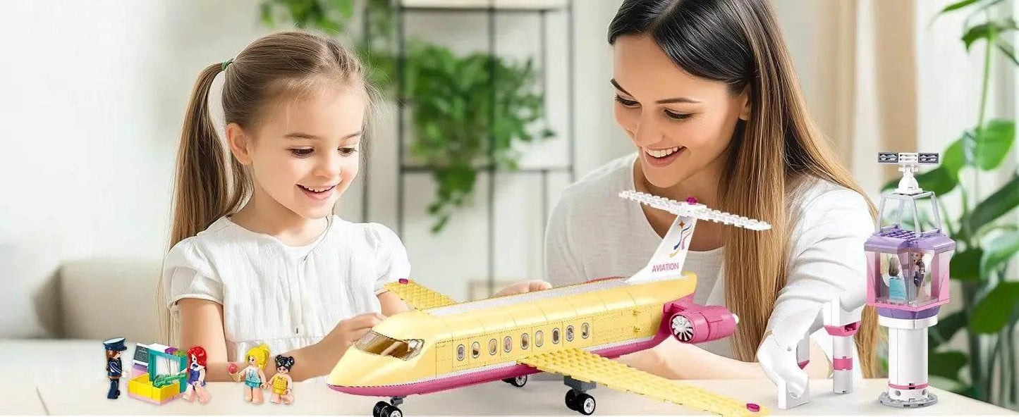 MOC 383PCS Holiday Airplane Building Blocks Dream Pink Plane -  ToylandEU™