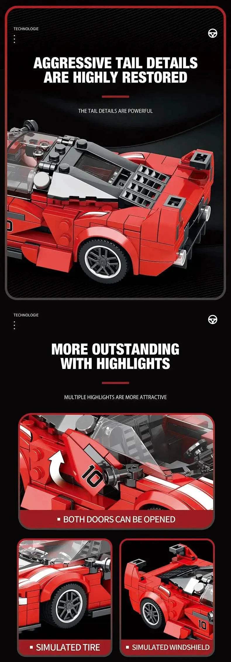 392PCS Sports Car Model Building Blocks DIY Assembly Toys - ToylandEU