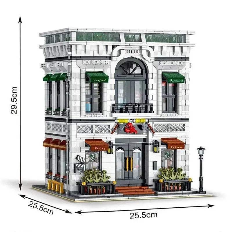 4132PCS Seafood Restaurant Model Building Blocks Creative City - ToylandEU