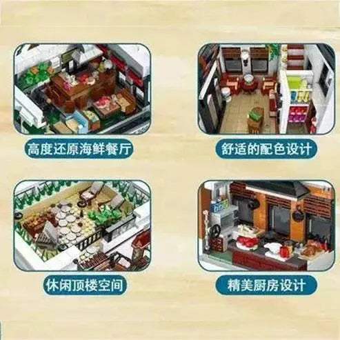 4132PCS Seafood Restaurant Model Building Blocks Creative City - ToylandEU