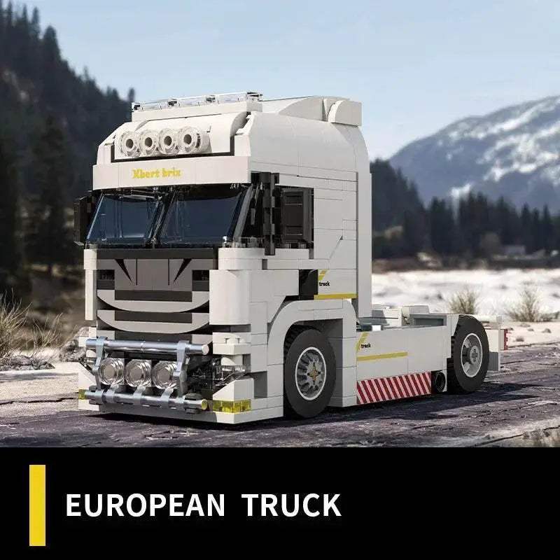 421PCS European Truck Head Building Blocks Creative Connectable Container Trailer Model Bricks Diy Toys - ToylandEU
