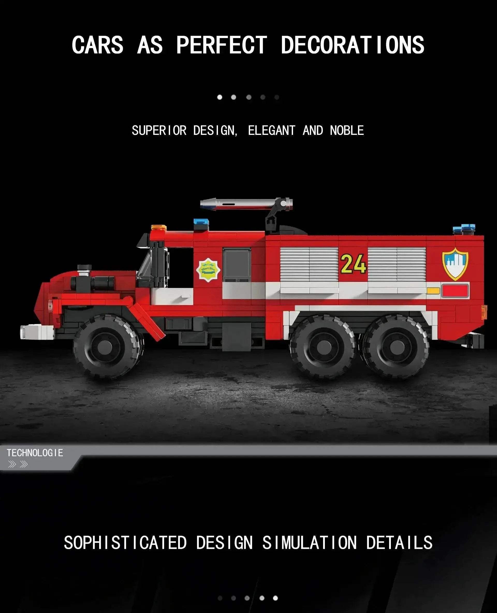 471PCS City Fire Truck Building Blocks Vintage Rescue Car Model - ToylandEU