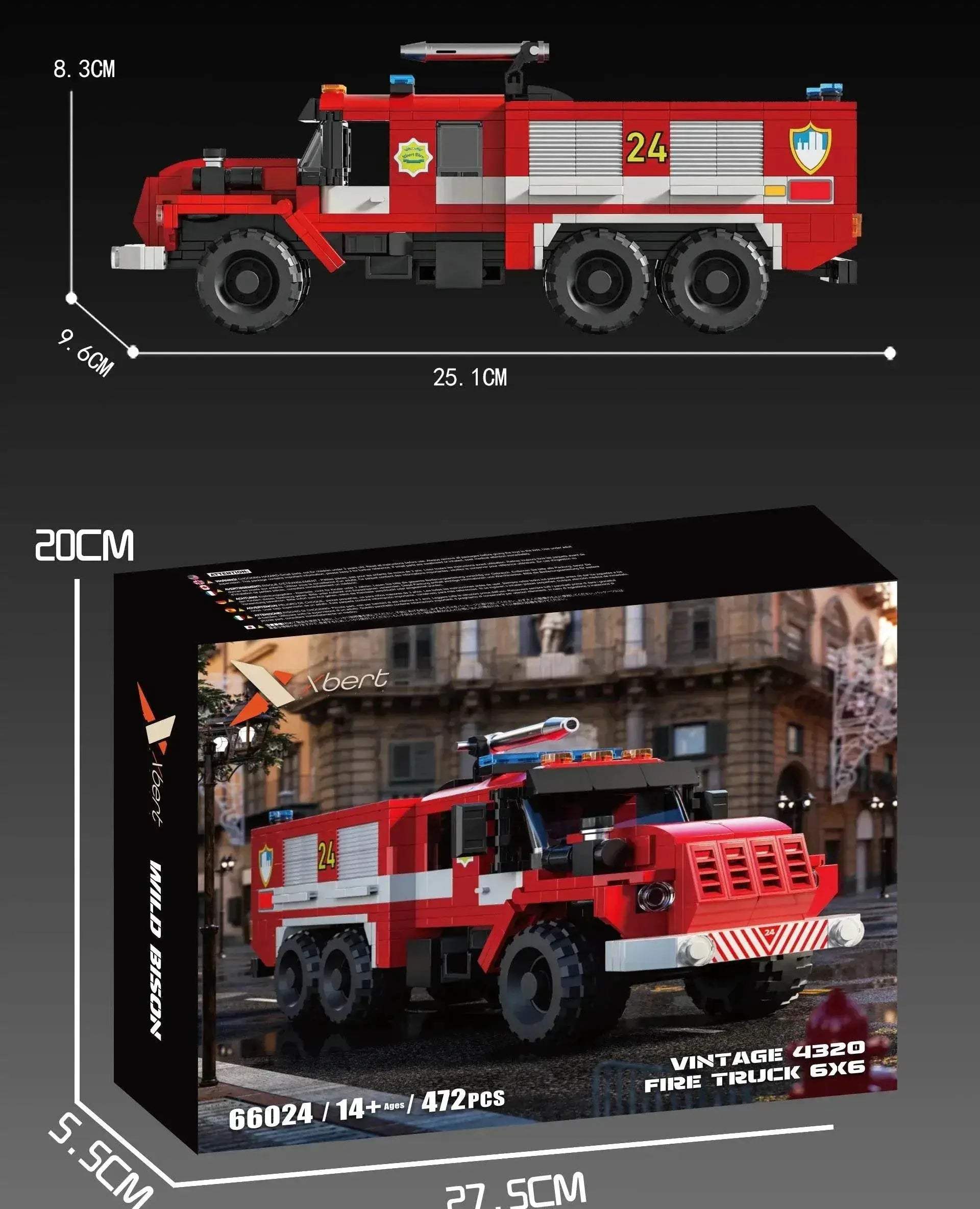 471PCS City Fire Truck Building Blocks Vintage Rescue Car Model - ToylandEU