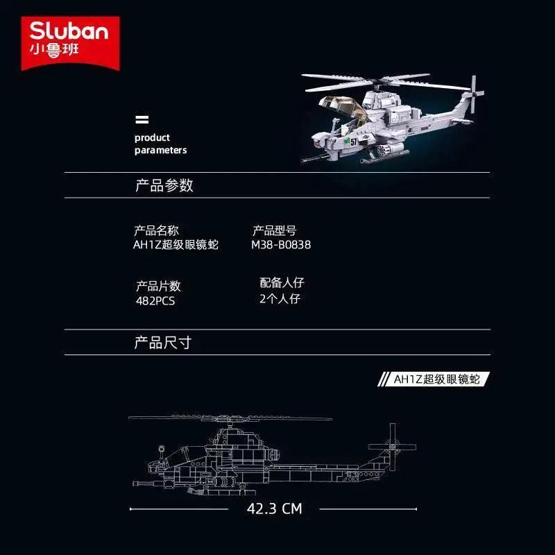  MOC 482PCS Air Force AH1Z Aircraft Helicopter Building Blocks -  ToylandEU™