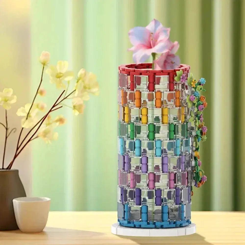  MOC 483PCS MOC Rainbow Vase Building Blocks Flower Bouquet Toys Building Bricks MOC -  ToylandEU™