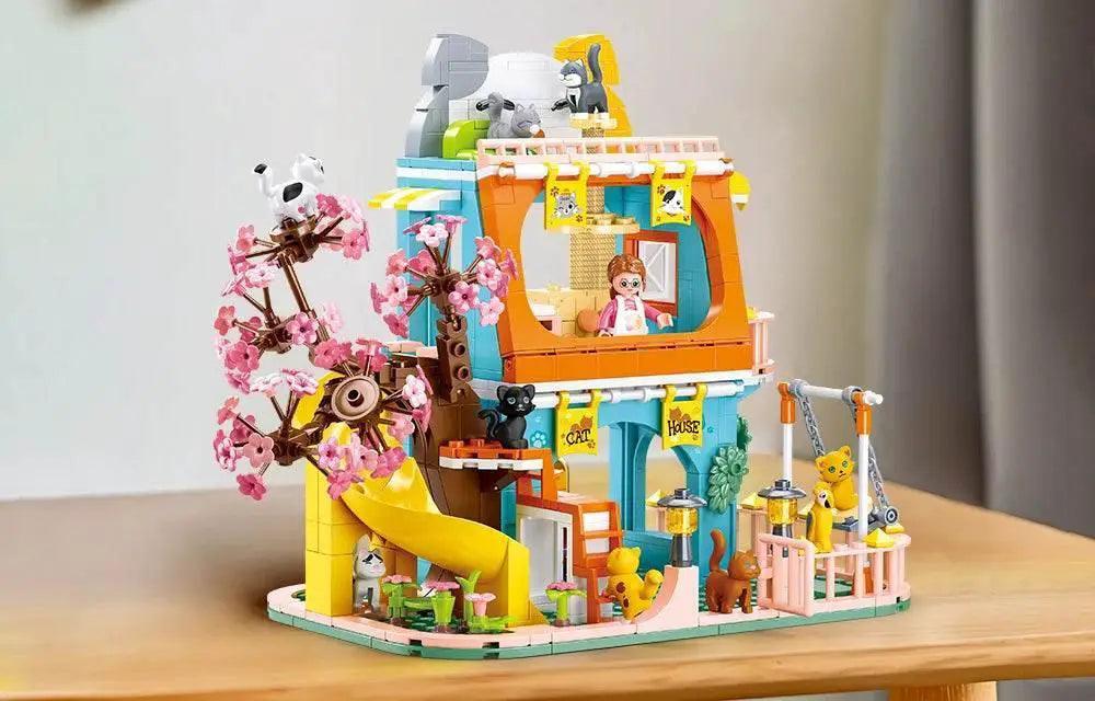  MOC 521PCS Cute Cat Home Building Blocks Set With Figures -  ToylandEU™