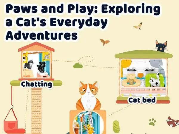  MOC 521PCS Cute Cat Home Building Blocks Set With Figures -  ToylandEU™