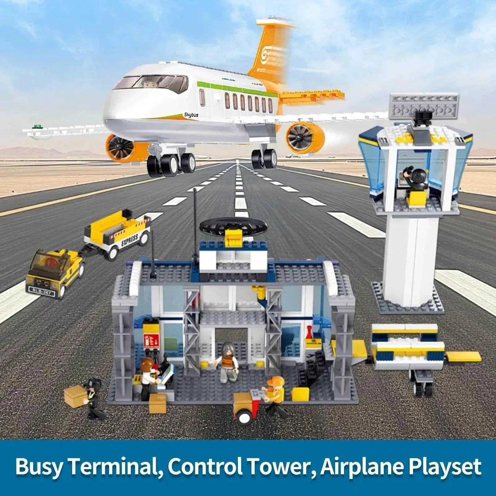 MOC 678PCS International Airport Building Blocks Passenger Aircraft Console Terminal Plane Model Brick Educational Toy Gift -  ToylandEU™