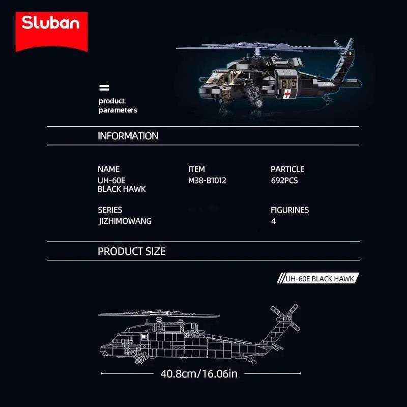 692PCS Military UH-60L Medical Rescue Aircraft Building Blocks - ToylandEU