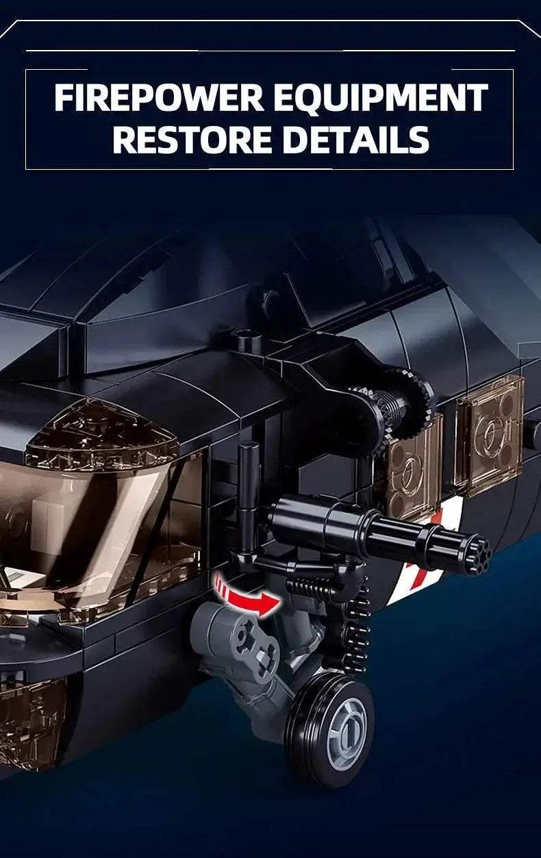 692PCS Military UH-60L Medical Rescue Aircraft Building Blocks - ToylandEU
