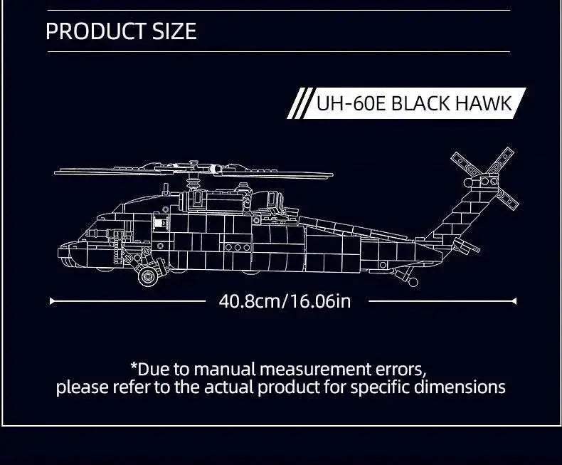 692PCS Military UH-60L Medical Rescue Aircraft Building Blocks - ToylandEU
