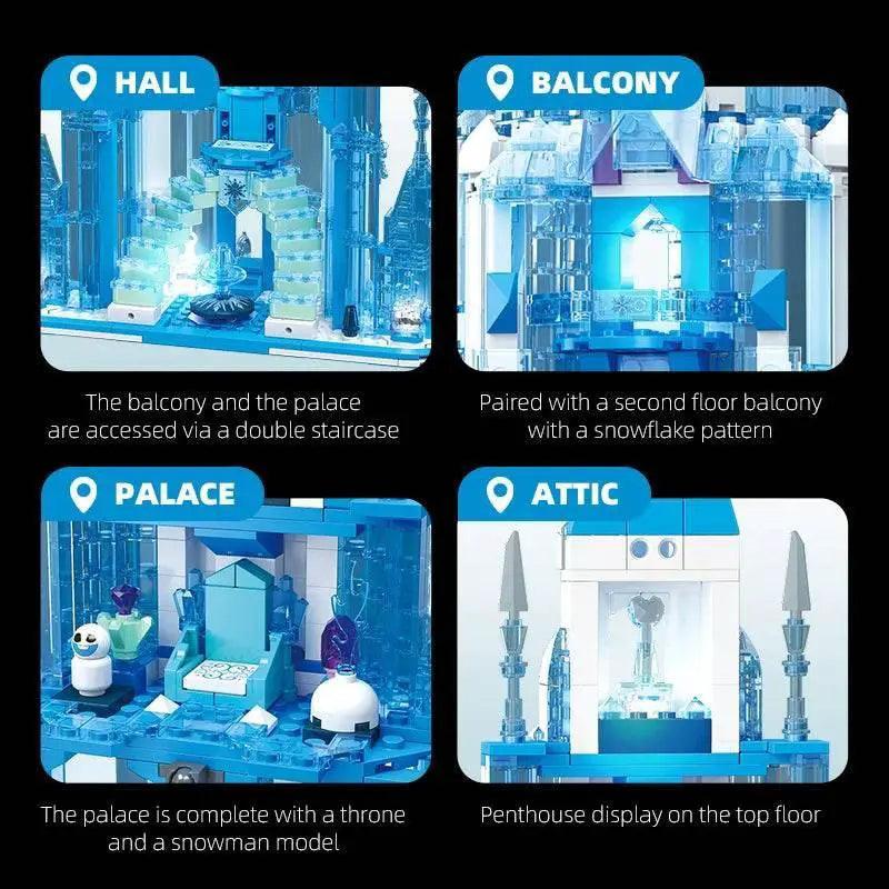  MOC 732PCS Ice Snow Castle Building Blocks Fairy Tale Princess Magic Castle -  ToylandEU™