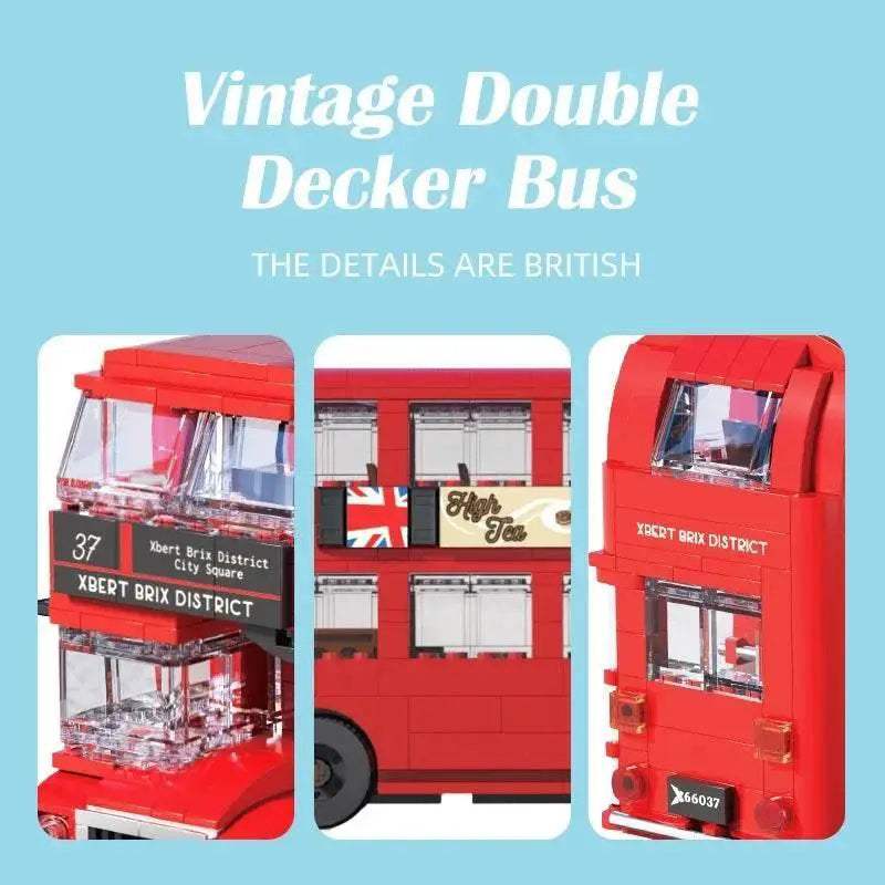 745PCS British Retro Double Decker Bus Building Blocks Toys - ToylandEU