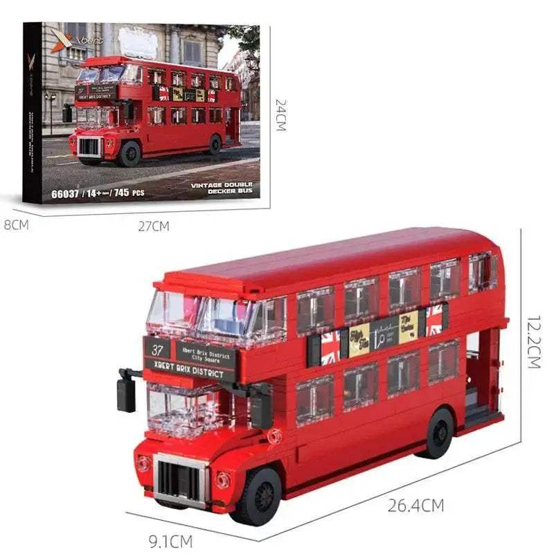 745PCS British Retro Double Decker Bus Building Blocks Toys - ToylandEU