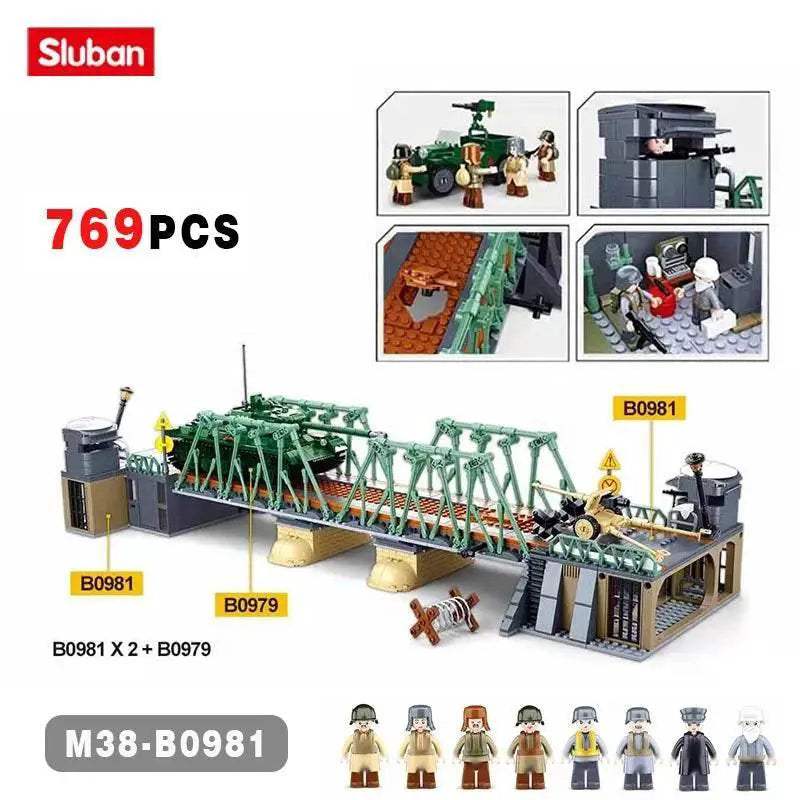 769PCS WW2 Battle Of Budapest Bridge Scene Building Blocks Set - ToylandEU