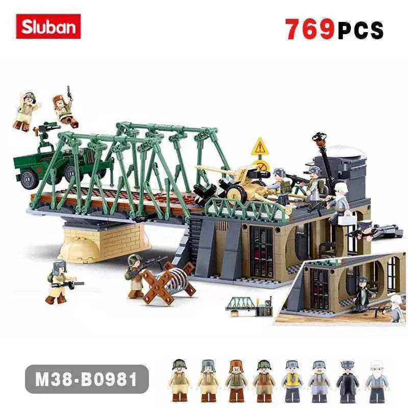 769PCS WW2 Battle Of Budapest Bridge Scene Building Blocks Set - ToylandEU