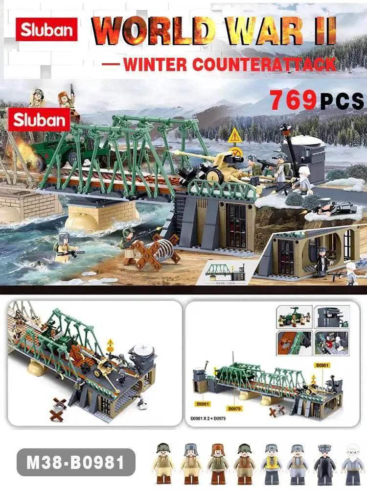 769PCS WW2 Battle Of Budapest Bridge Scene Building Blocks Set - ToylandEU