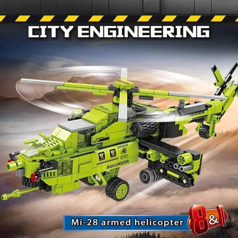  MOC 8 In 1 Mi 28 Armed Helicopter Building Blocks For Kids -  ToylandEU™