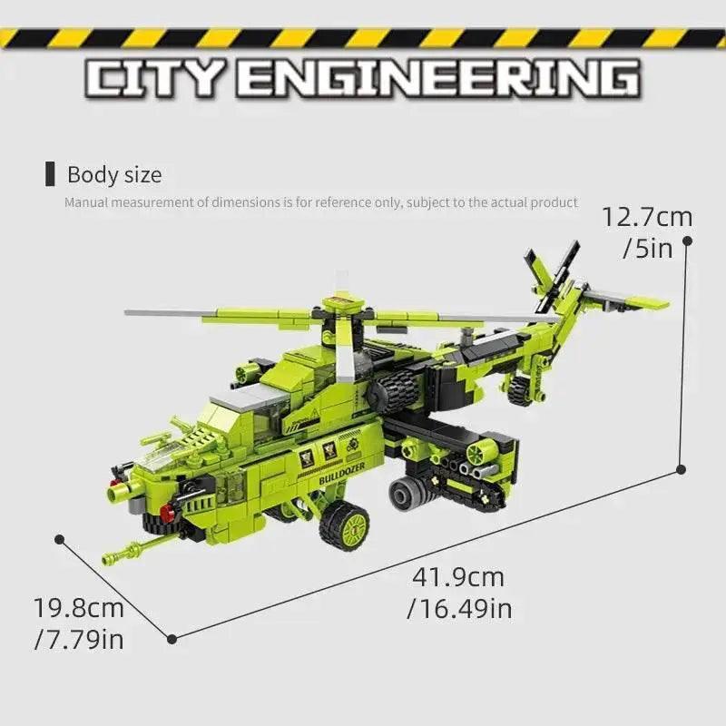  MOC 8 In 1 Mi 28 Armed Helicopter Building Blocks For Kids -  ToylandEU™