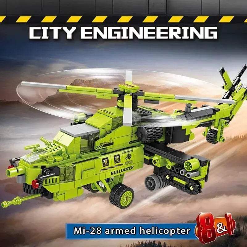 8 In 1 Mi 28 Armed Helicopter Building Blocks For Kids - ToylandEU