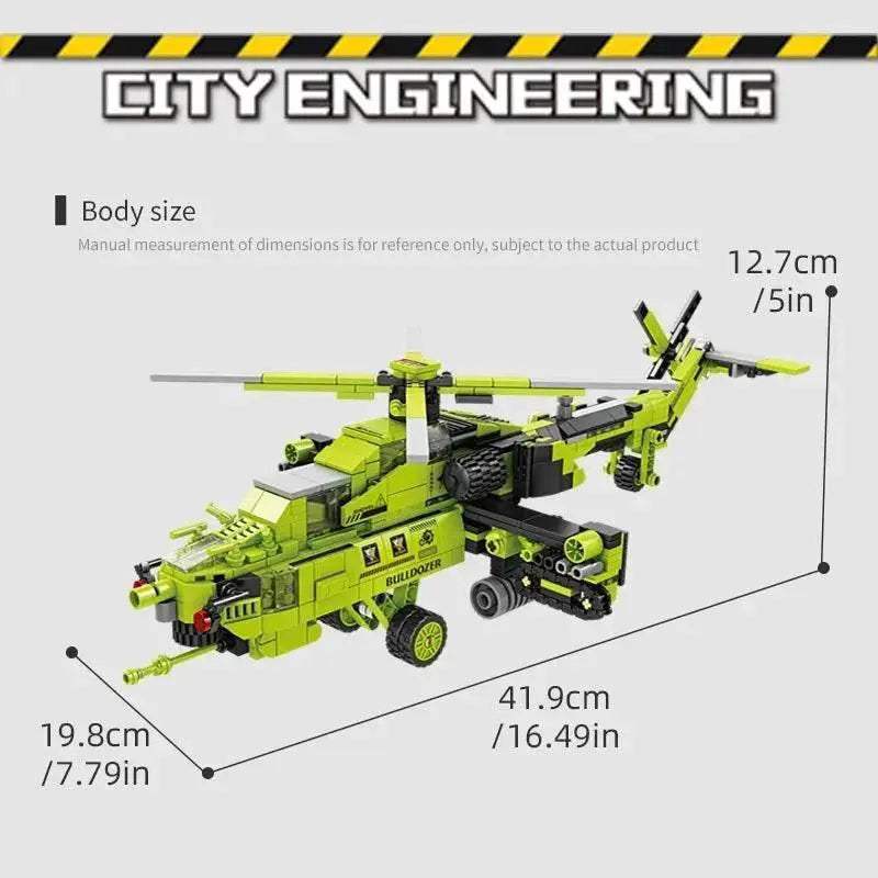 8 In 1 Mi 28 Armed Helicopter Building Blocks For Kids - ToylandEU