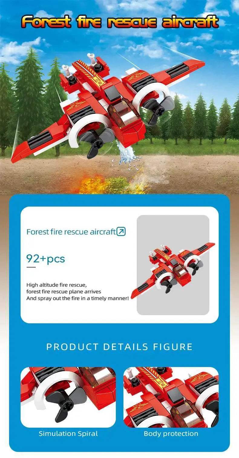8 in 1 Fire Truck Building Blocks City Scaling Ladder Toy - ToylandEU