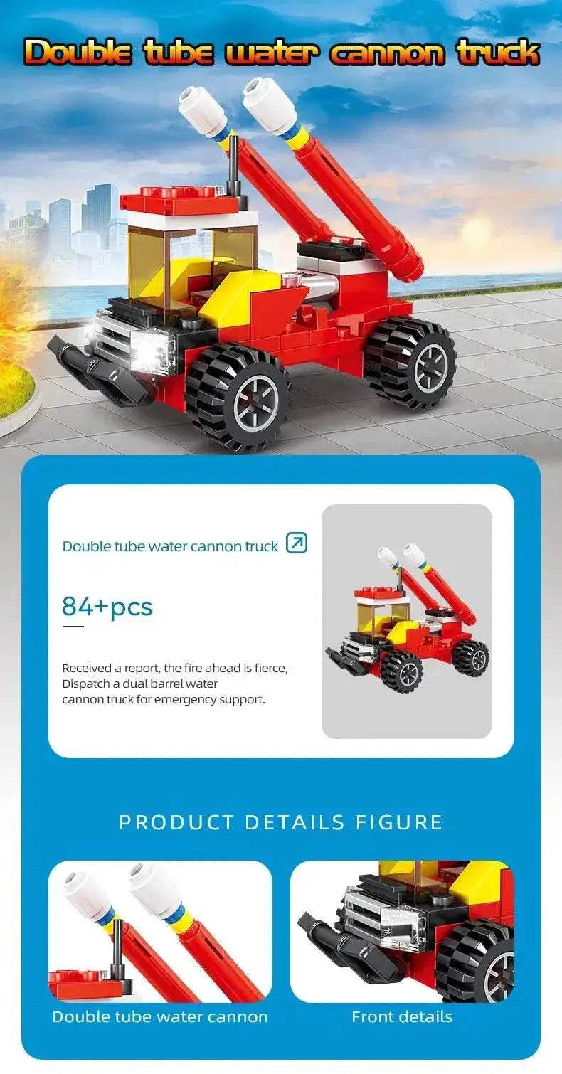 8 in 1 Fire Truck Building Blocks City Scaling Ladder Toy - ToylandEU