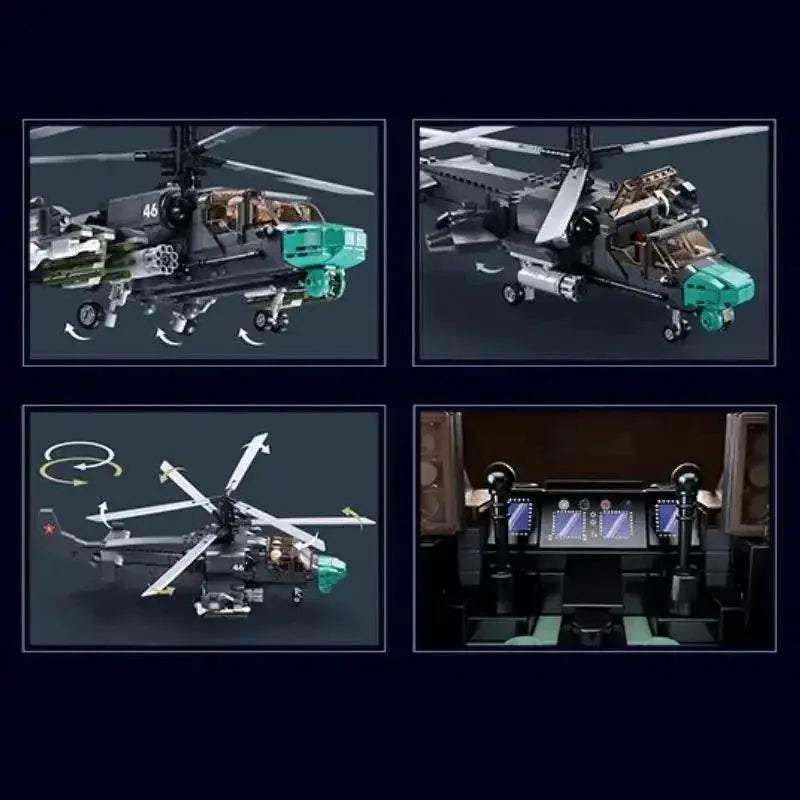 913PCS KA-52S Attack Helicopter Building Blocks Toys For Kids - ToylandEU