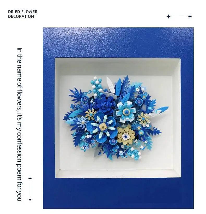  MOC 917PCS Preserved Flower Bouquet Building Blocks Fantasy Blue Flowers Assembly Model Bricks Toy Creative Home Decor Gift -  ToylandEU™