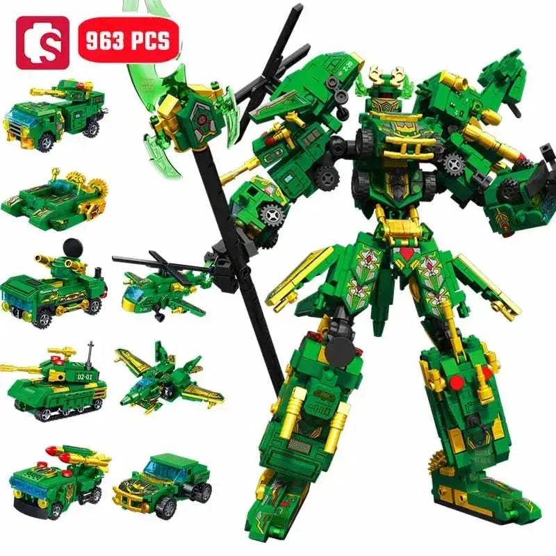 MOC 963-Piece Guan Yu Transforming Mecha Robot Building Blocks - ToylandEU