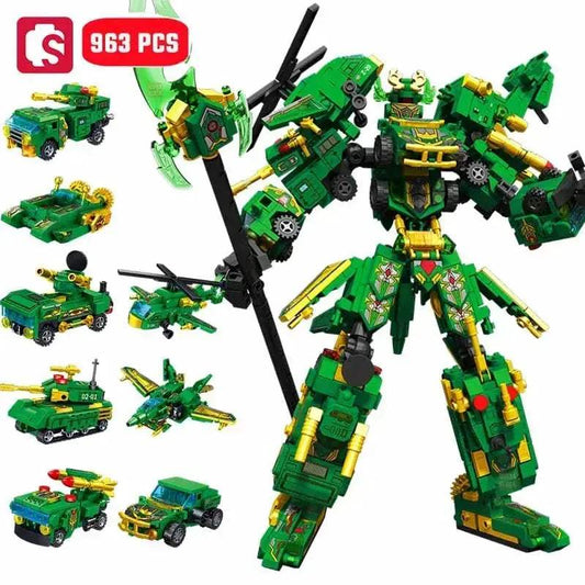MOC 963-Piece Guan Yu Transforming Mecha Robot Building Blocks - ToylandEU