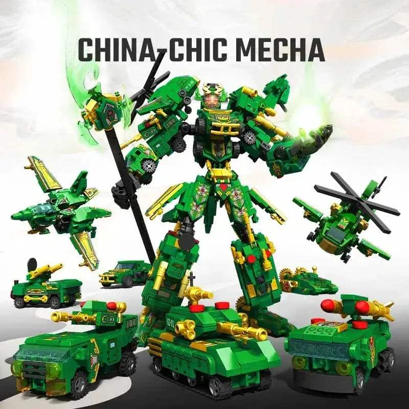 MOC 963-Piece Guan Yu Transforming Mecha Robot Building Blocks - ToylandEU