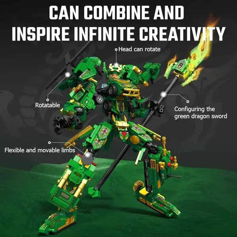 MOC 963-Piece Guan Yu Transforming Mecha Robot Building Blocks - ToylandEU