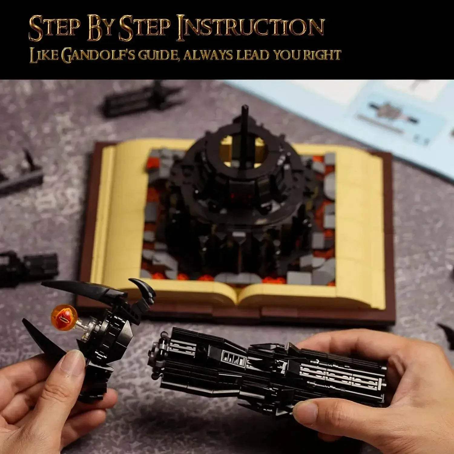 966PCS Black Tower Magic Book Building Blocks Dark Magic Castle Model - ToylandEU