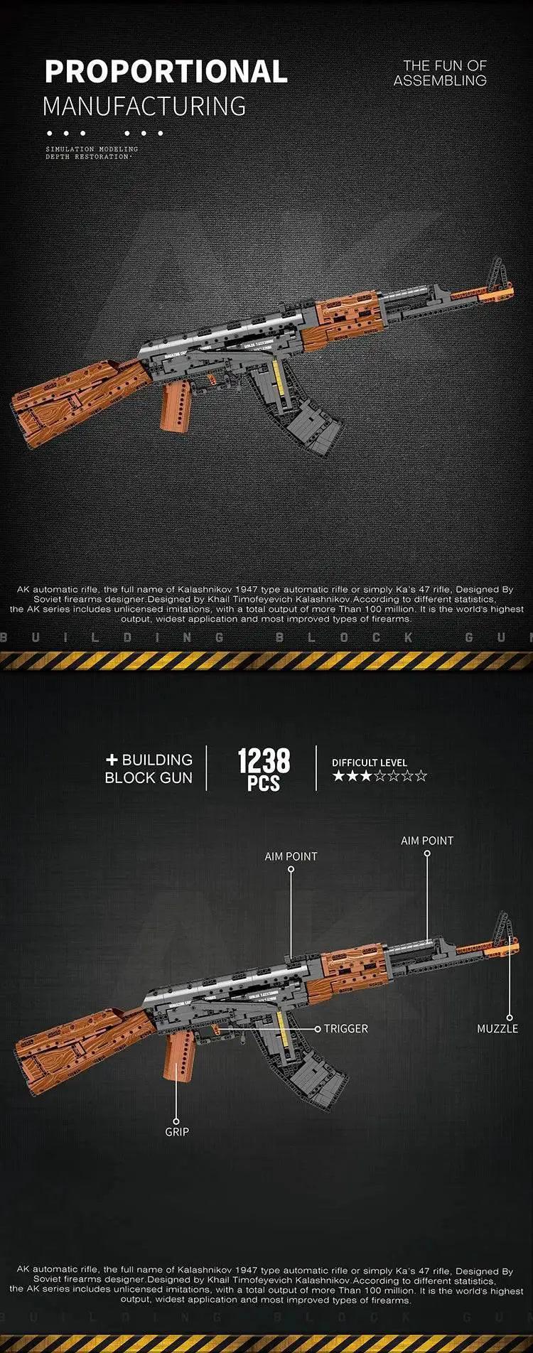  MOC AK47 Assault Rifle Model Building Blocks Military Army Weapon -  ToylandEU™