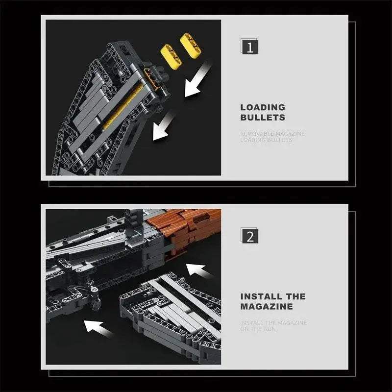 AK47 Assault Rifle Model Building Blocks Military Army Weapon - ToylandEU