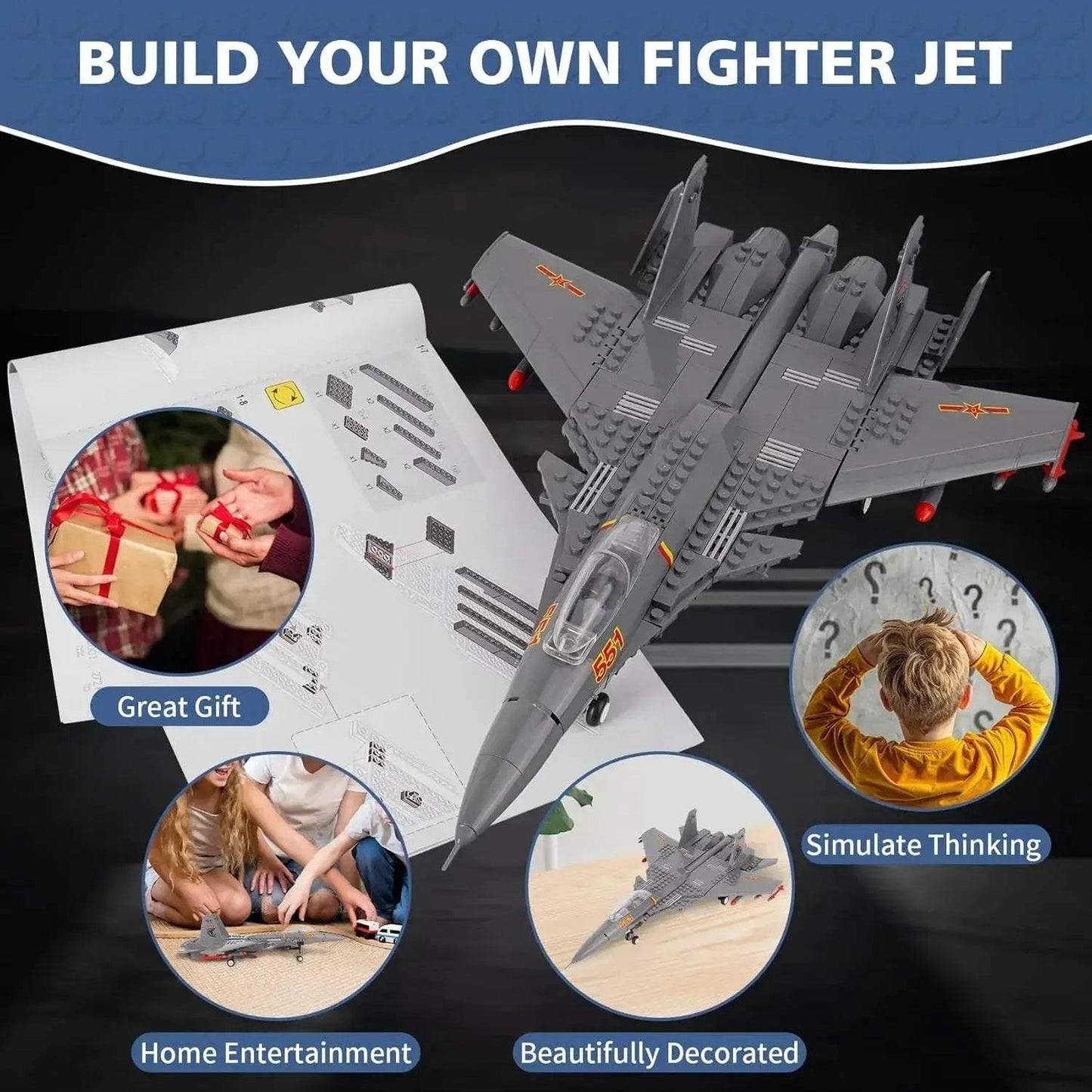 MOC Air Force Building Blocks Aircraft Set For Creative Play Kids - ToylandEU