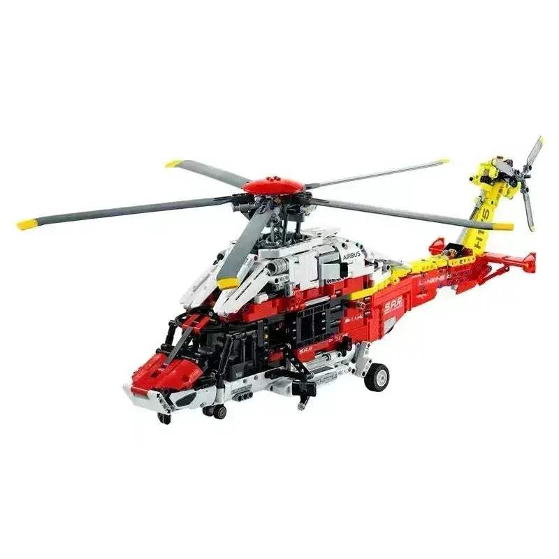MOC Airbus H175 Rescue Helicopter Lego Compatible Blocks With Spinning Rotors - ToylandEU
